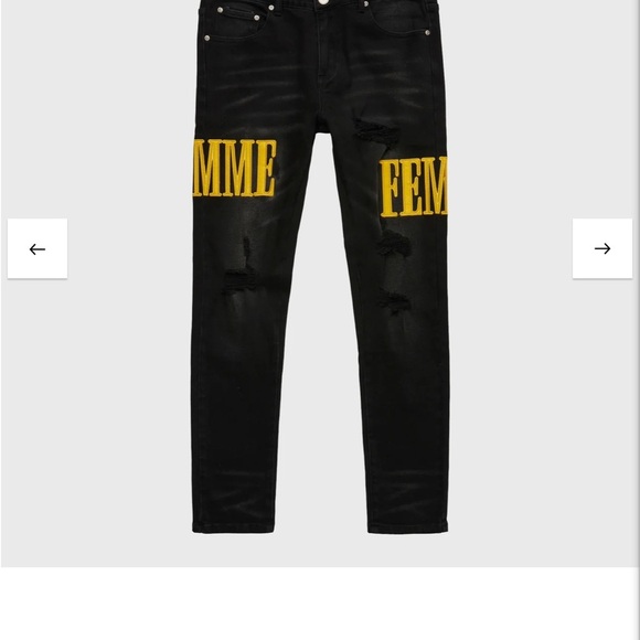 Homme Femme Letterman Denim Black With Yellow Letters - Picture 1 of 10